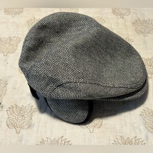 Classic Gray Herringbone Flat Cap